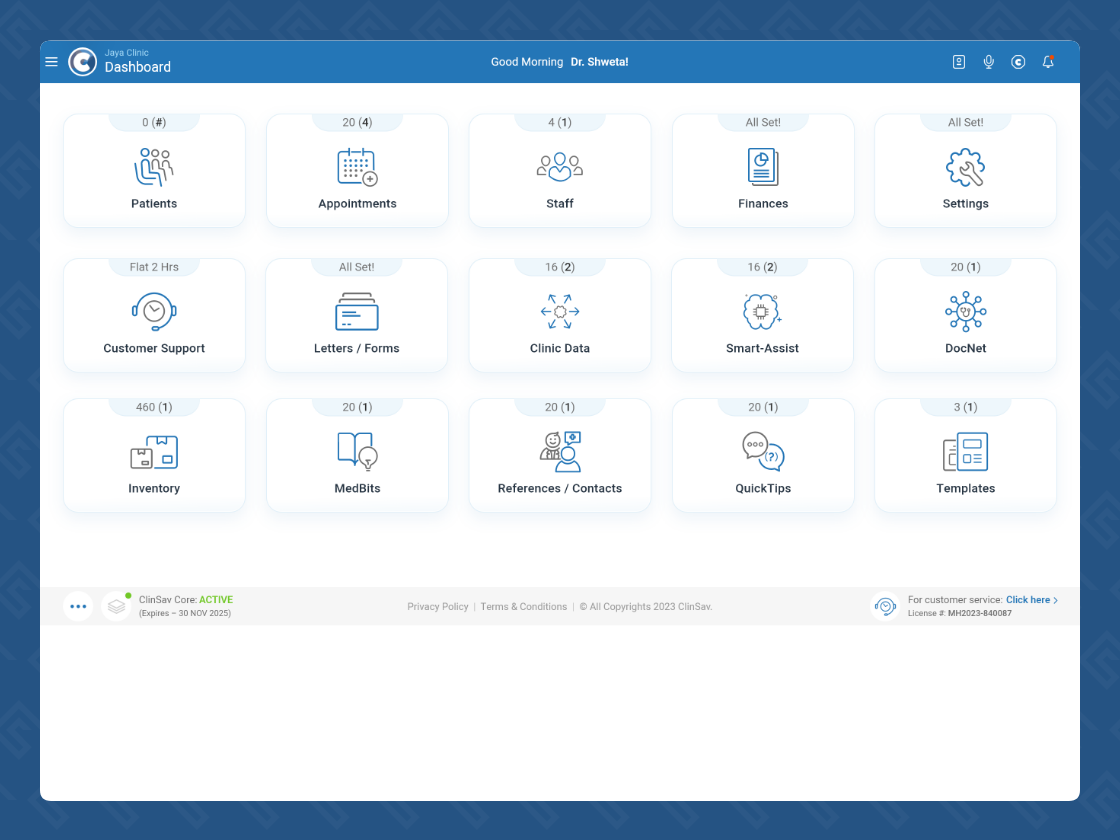 ClinSav Web Application — screenshot 1