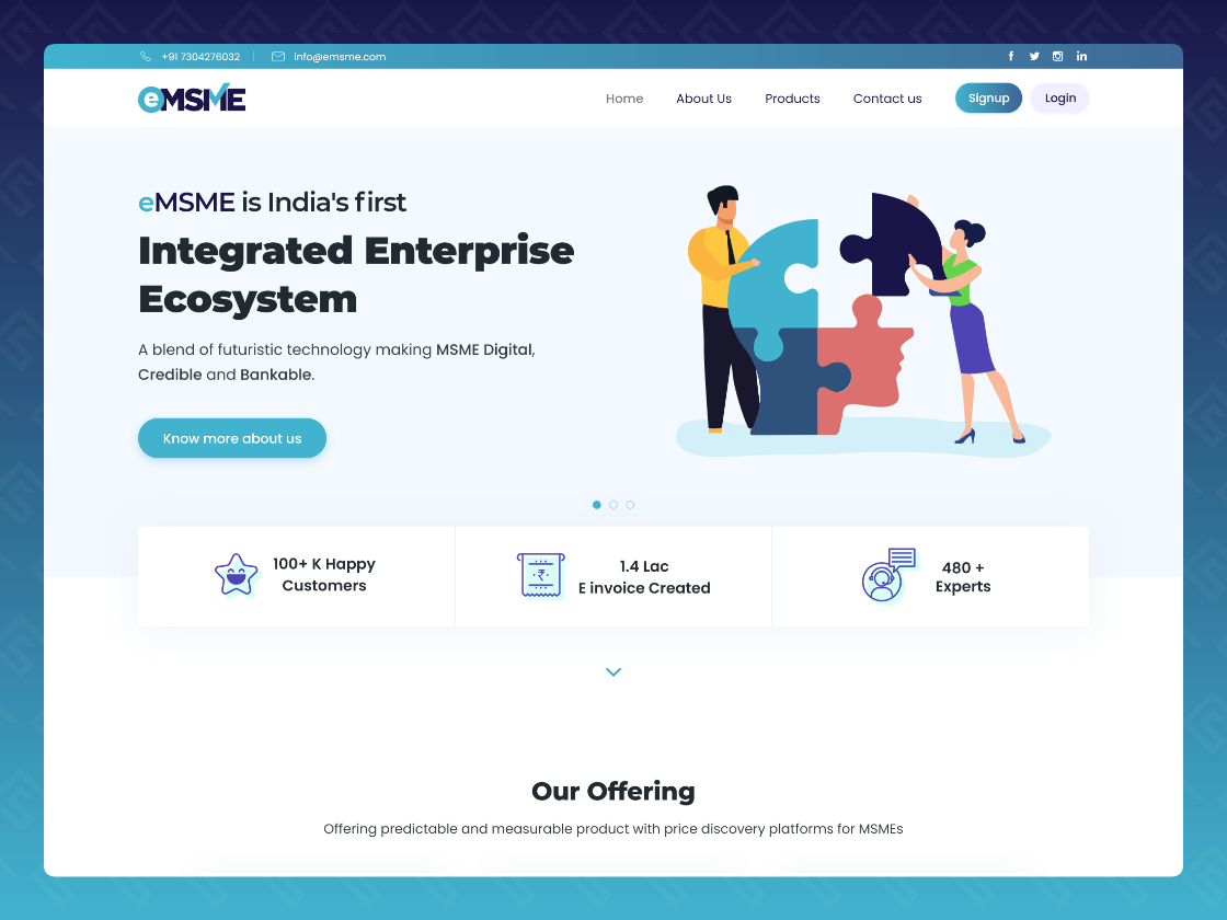 eMSME Website — screenshot 1