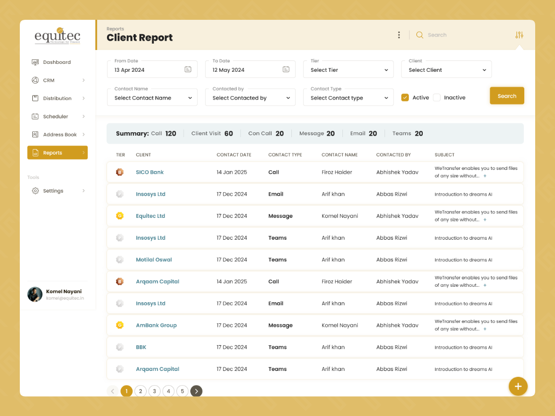 CRM Web Application — screenshot 2